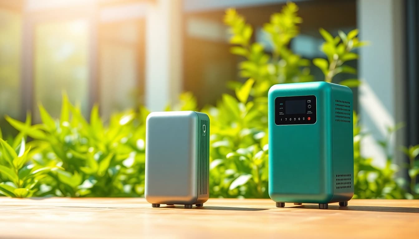 Showcase EcoFlow portable power station in a sunny outdoor setting highlighting sustainability and innovation.
