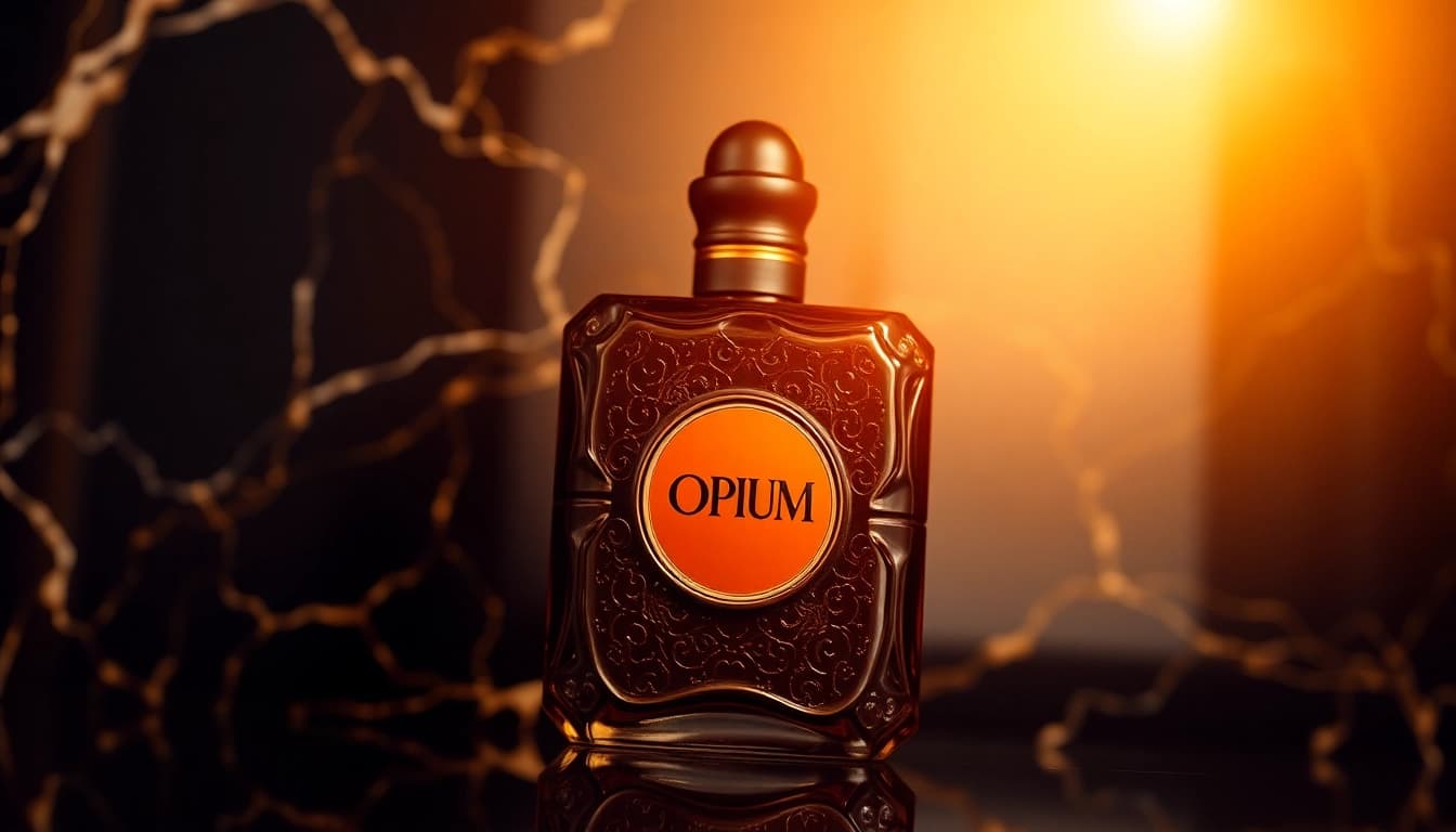 Showcasing Black opium fragrance in a luxurious setting, highlighting its elegant design and allure.