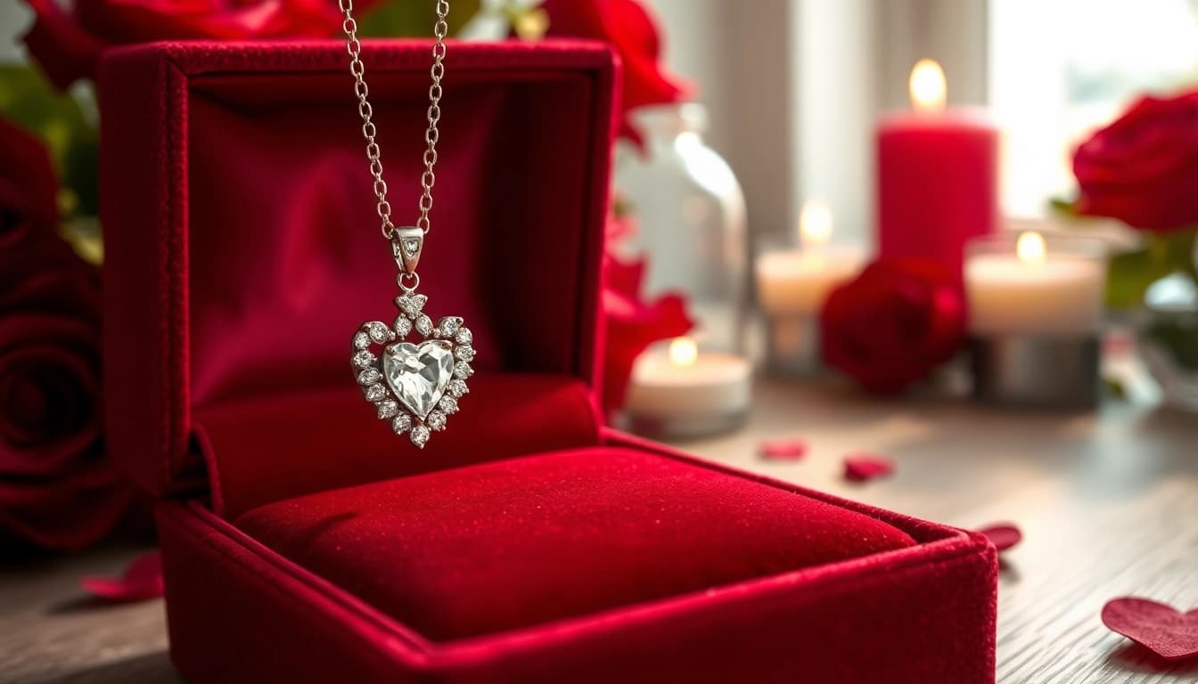 Admire this exquisite Valentine’s Day diamond necklace UK, perfect for romantic gifting.