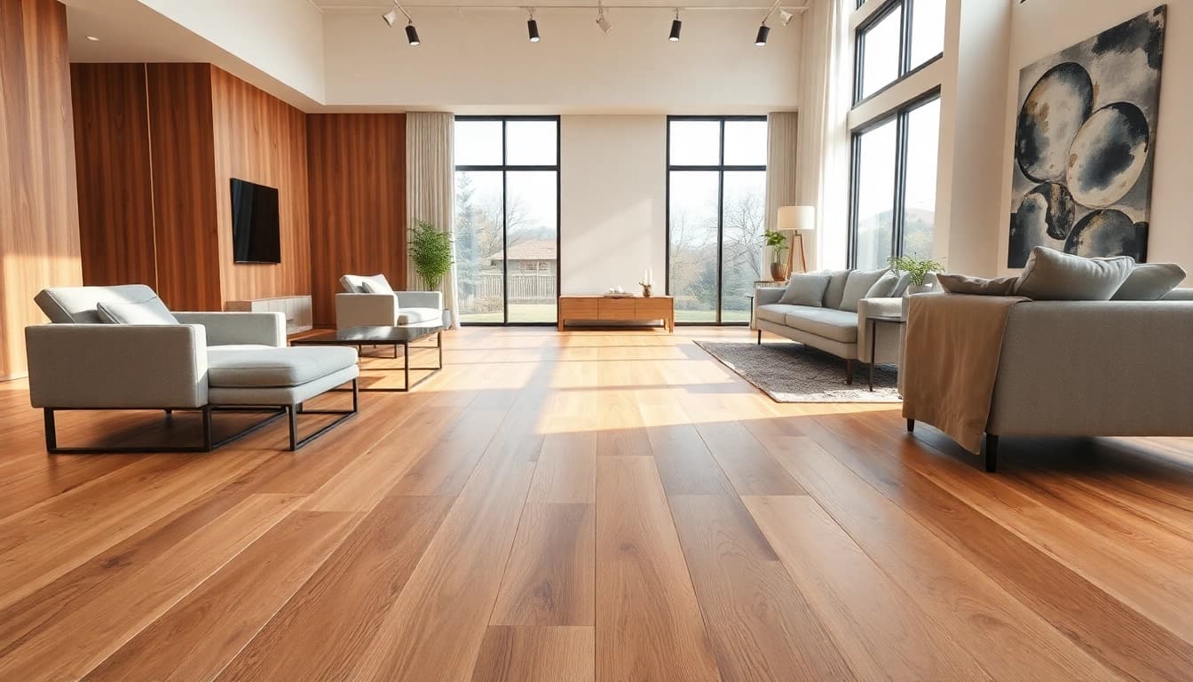Experience the elegance of discount vinyl flooring in a stylish living room setup.