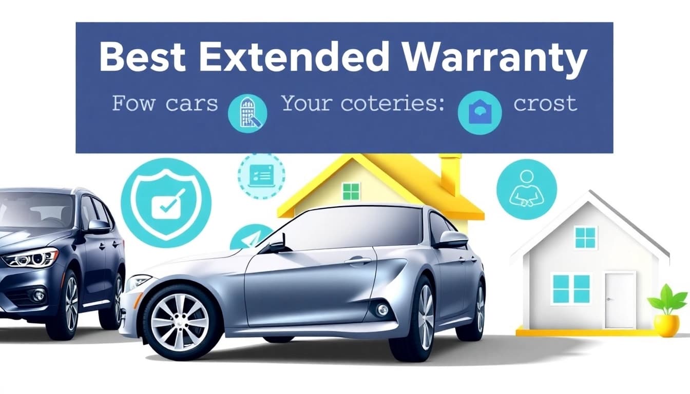 Illustration answering what is the best extended warranty company for cars and homes with visuals of protection.