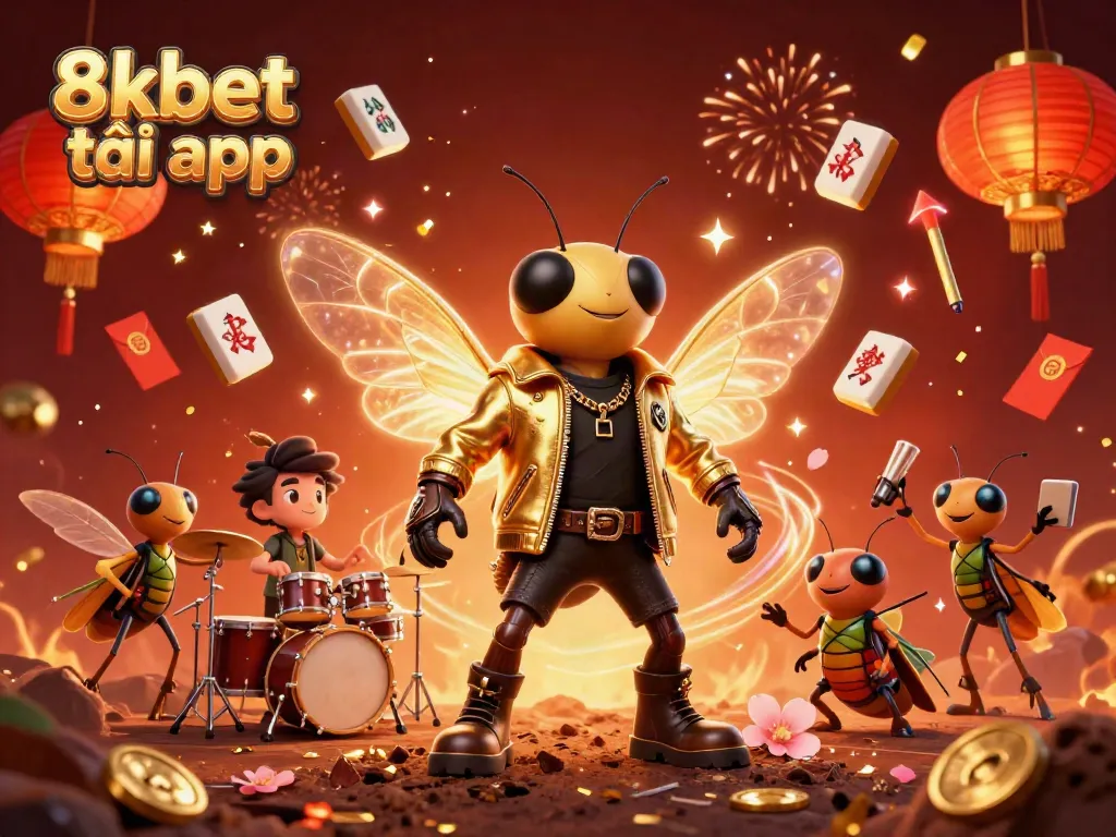 Experience the thrill of gaming with the 8xbet tải app, featuring vibrant characters and casino elements.