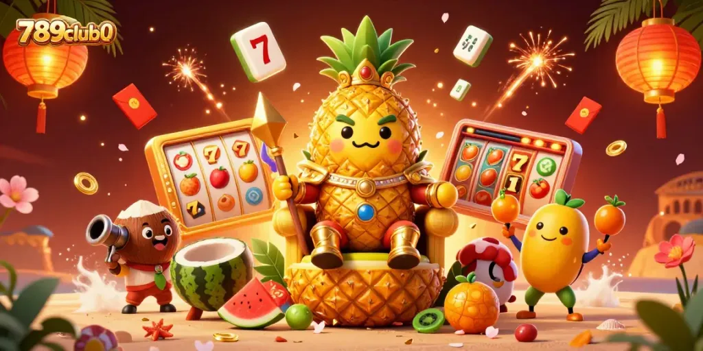 Spin to win with 789club0 at this vibrant and colorful casino scene featuring cartoon characters.