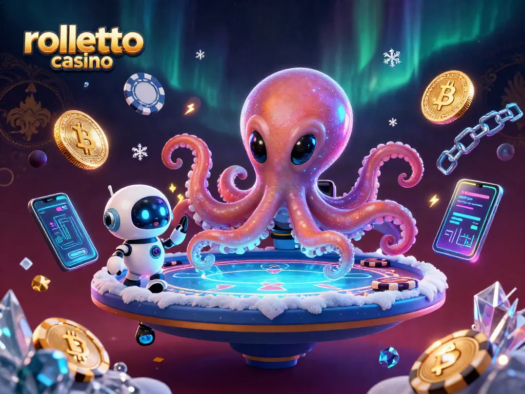 Experience rolletto casino's vibrant gameplay with a cosmic cartoon scene featuring unique characters.