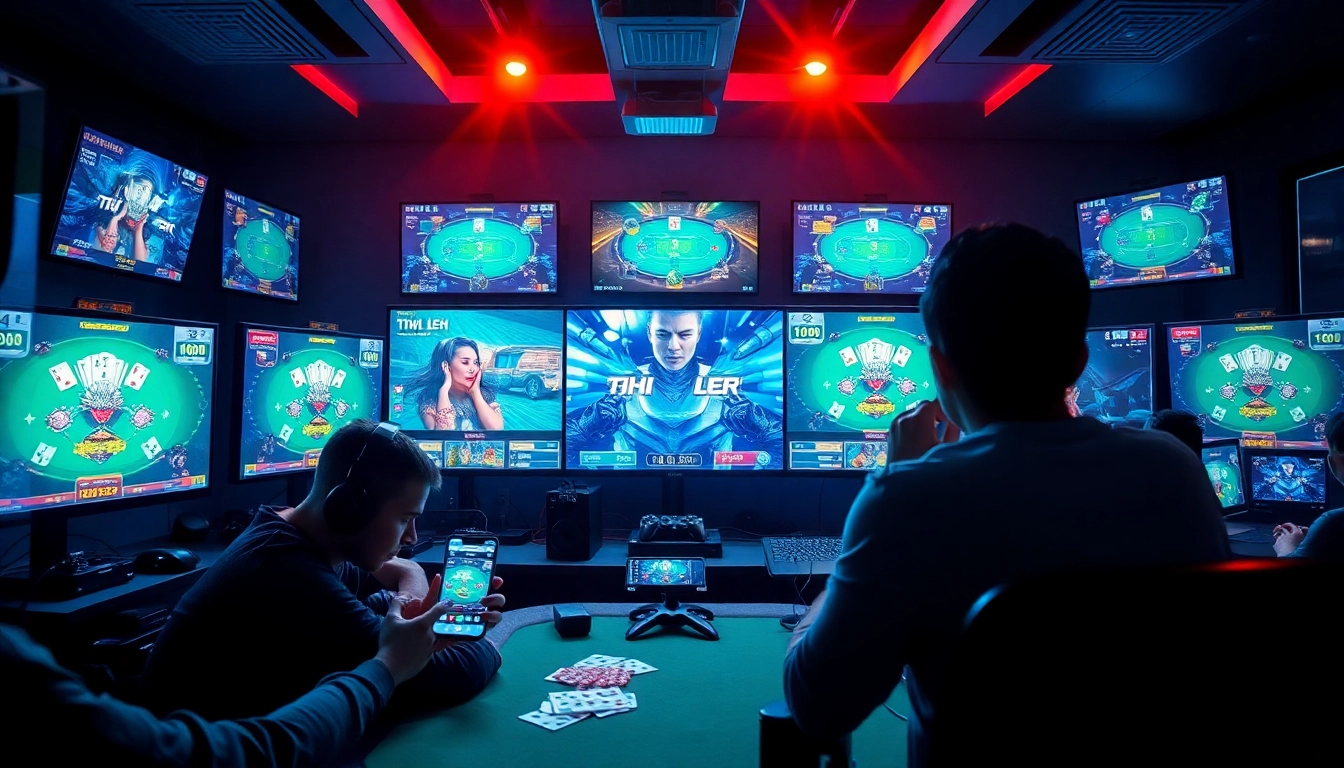 Online gaming setup showcasing topgamebaidoithuong.mx with card games and engaging players.