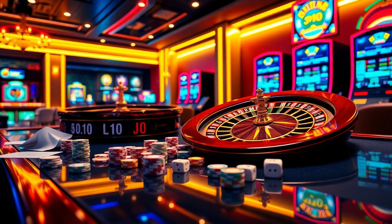 Exciting online gambling experience at JBO Vietnam showcasing a modern casino interface with roulette, chips, and slots.