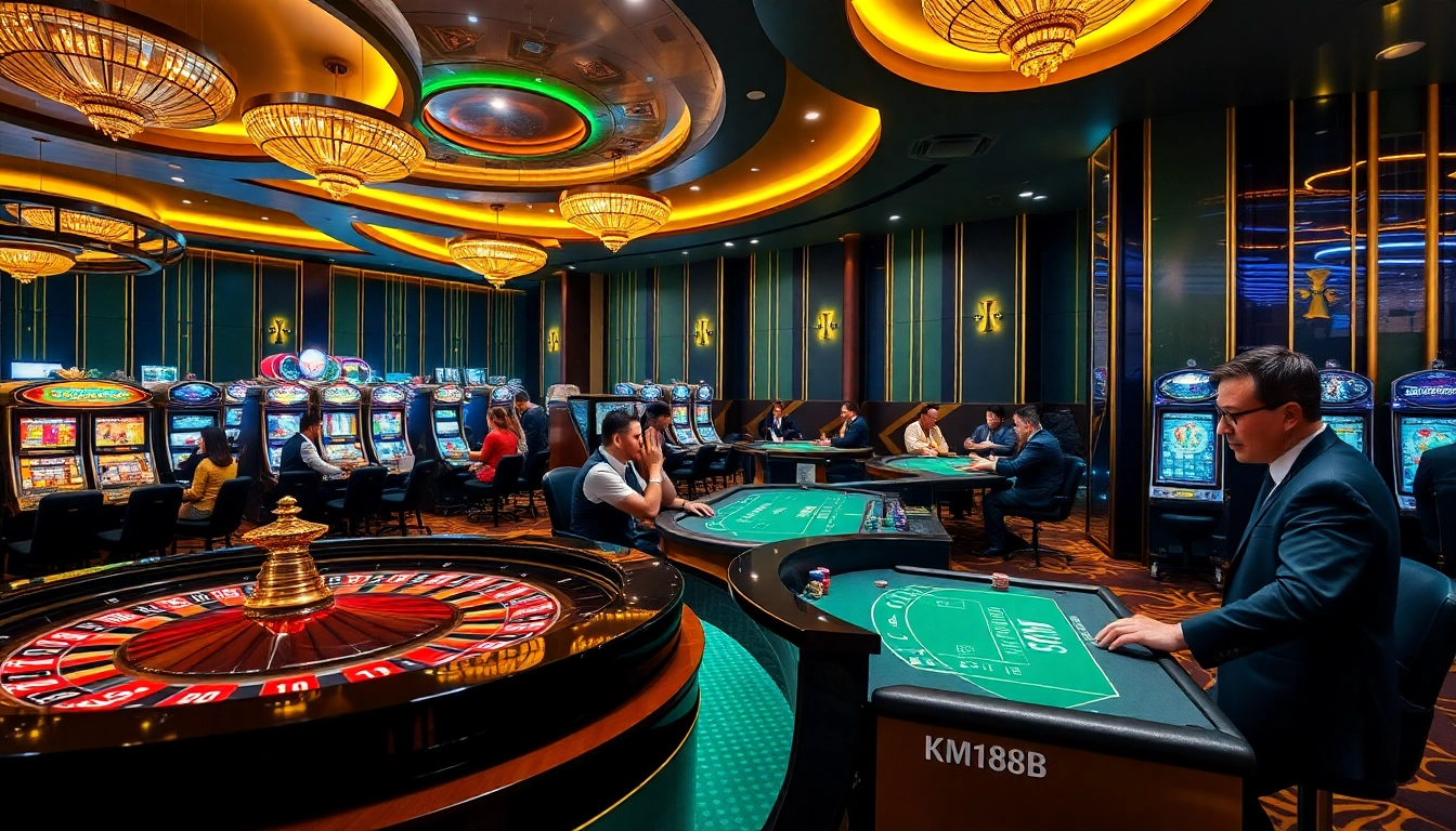 Experience the thrill of betting at km1888b's luxurious casino tables and exciting gaming options.