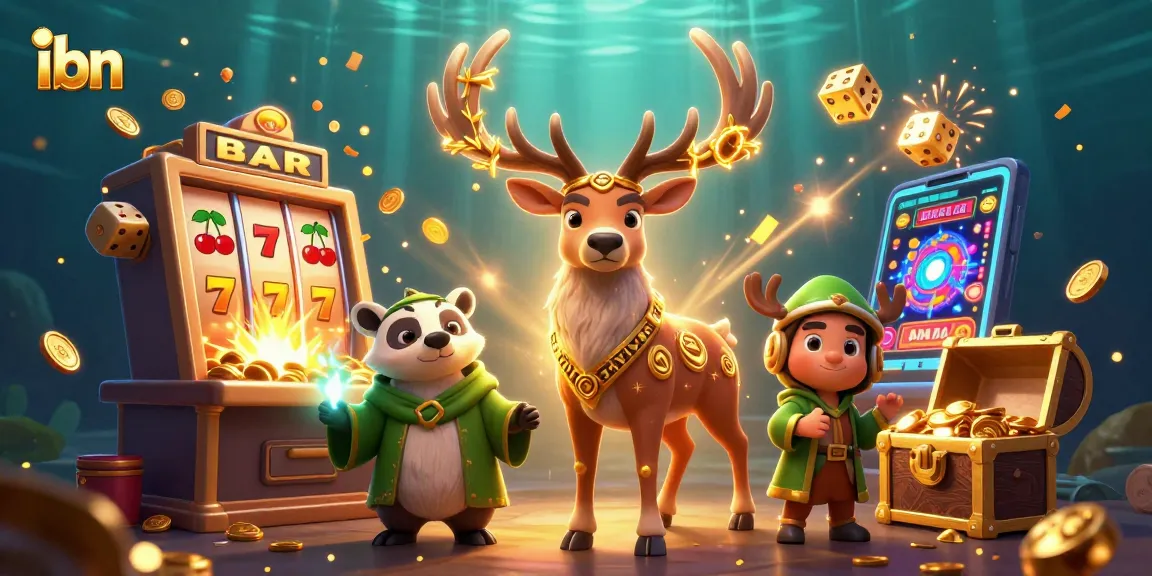 Experience stunning wins with ibn at a lively digital casino scene featuring magical characters and vibrant gaming elements.