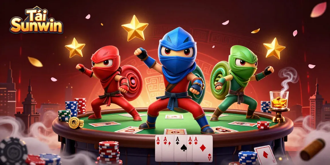 Experience thrilling gameplay with Tải Sunwin in this vibrant 3D casino illustration.