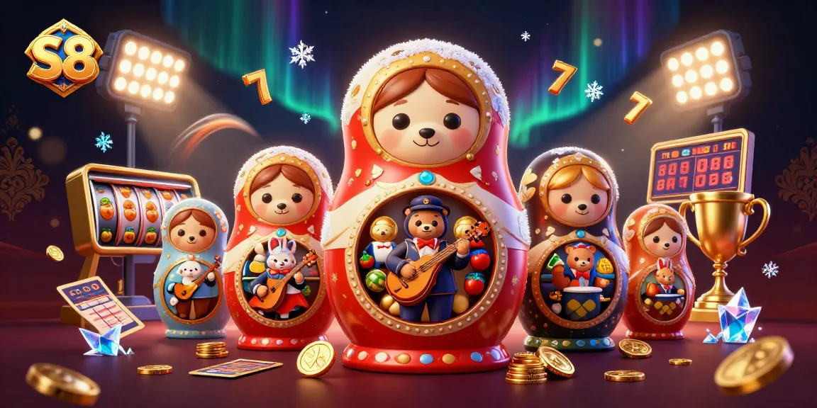 S8 features a vibrant 3D casino scene with animals and slot elements, inviting players to join thrilling gaming experiences.