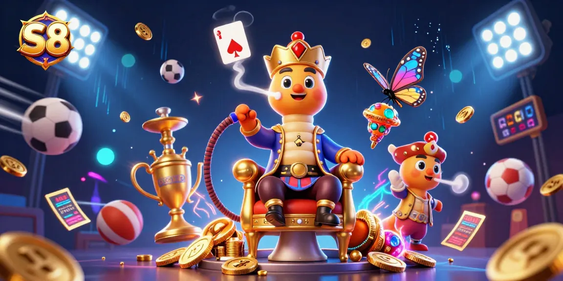 S8 brings thrilling gambling adventures to life with a vibrant casino illustration full of dynamic elements.